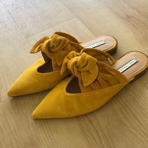 Zara mustard yellow slides